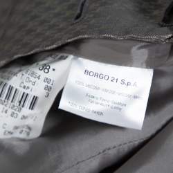Giorgio Armani Grey Metallic Jacquard Patterned Peplum Jacket S