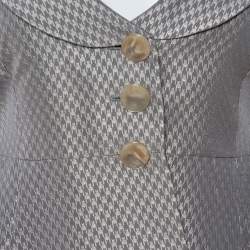 Giorgio Armani Grey Metallic Jacquard Patterned Peplum Jacket S
