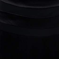 Giorgio Armani Black Nylon Blend Jersey Flared Skirt L 