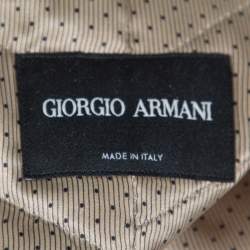 Pre Owned Giorgio Armani Leopard Pattern Jacquard Zip Front Jacket M