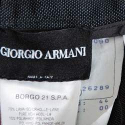Giorgio Armani Black Wool Crepe Wide Leg Trousers M