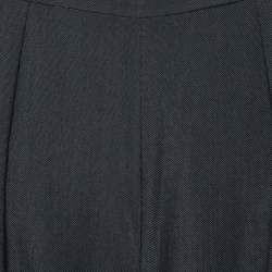 Giorgio Armani Black Wool Crepe Wide Leg Trousers M