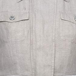 Giorgio Armani Silver Linen Safari Jacket M
