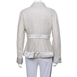 Giorgio Armani Silver Linen Safari Jacket M
