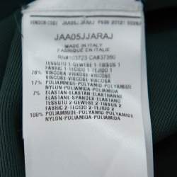 Pre Owned Giorgio Armani Dark Green Embellished Mesh & Knit Draped  Maxi Dress S 