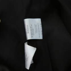 Pre Owned Giorgio Armani Black Rabbit Hair and Wool Blend Bow Detail Coat S