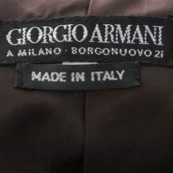 Pre Owned Giorgio Armani Brown Wool Double Breasted Coat M