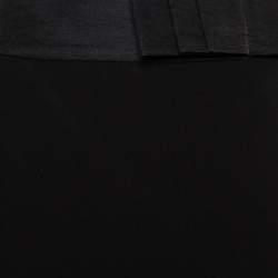 Pre Owned Giorgio Armani Black Wool Bow Detail Midi Skirt M