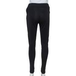 Pre Owned Giorgio Armani Black Knit Leggings S