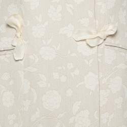 Giorgio Armani Cream Floral Jacquard Tie Detail Vintage Blazer XS