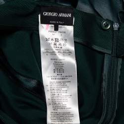 Pre Owned Giorgio Armani Green Sateen Slit Detail Flared Maxi Skirt M