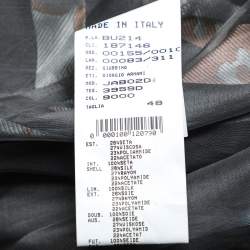 Pre Owned Giorgio Armani Multicolor Striped Jacquard Button Front Pleated Jacket L