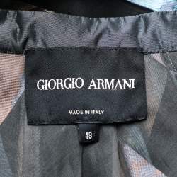 Pre Owned Giorgio Armani Multicolor Striped Jacquard Button Front Pleated Jacket L