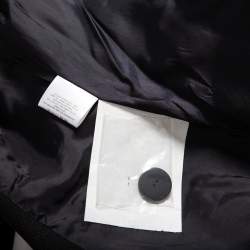 Giorgio Armani Black Textured Wool Bow Detail Button Front Blazer L
