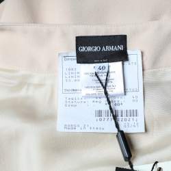 Pre Owned Giorgio Armani Light Pink Silk Crepe A-Line Skirt S