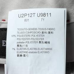 Pre Owned Giorgio Armani Grey Crepe Straight Leg Trousers S