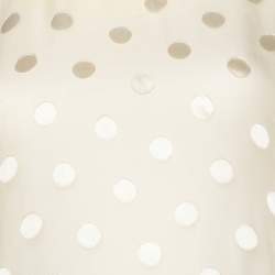 Giorgio Armani Yellow Polka Dot Silk Button Back Top L