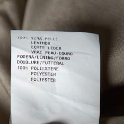 Pre Owned Giorgio Armani Beige Suede Woven Trim Detail Hook Front Jacket L