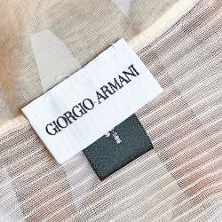 Pre Owned رداء جورجيو أرماني حرير بليسيه وردي فاتح  (مقاس واحد)