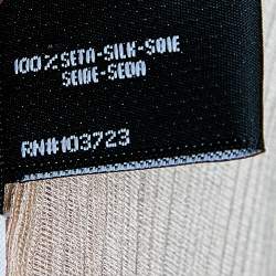 Pre Owned رداء جورجيو أرماني حرير بليسيه وردي فاتح  (مقاس واحد)