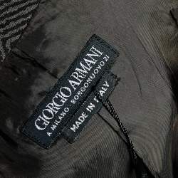 Giorgio Armani Brown Printed Wool & Silk Button Front Blazer L