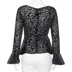 Pre Owned Giorgio Armani Devore Long Sleeve Top S