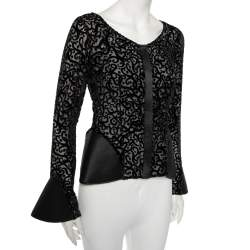 Pre Owned Giorgio Armani Devore Long Sleeve Top S
