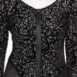 Pre Owned Giorgio Armani Devore Long Sleeve Top S