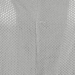 Pre Owned Giorgio Armani Grey Perforated Knit Cardigan XL