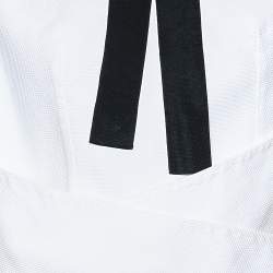 Pre Owned Giorgio Armani White Cotton Sleeveless Wrap Top M