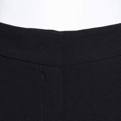 Pre Owned Giorgio Armani Black Wool Crepe Tailored Pants M