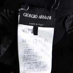 Pre Owned Giorgio Armani Black Wool Crepe Tailored Pants M