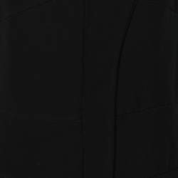 Giorgio Armani Black Quilted Oversized Collar Zip Front Jacket XL