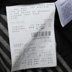 Pre Owned Giorgio Armani Monochrome Striped Wool Button Front Blazer M