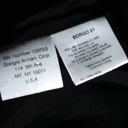 Pre Owned Giorgio Armani Black Wool Button Front Long Sleeve Jacket M