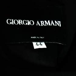Pre Owned Giorgio Armani Black Wool Button Front Long Sleeve Jacket M