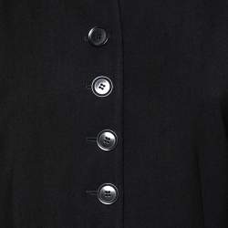 Pre Owned Giorgio Armani Black Wool Button Front Long Sleeve Jacket M