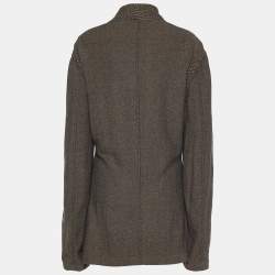 Giorgio Armani Vintage Brown Patterned Wool Button Front Cardigan XL