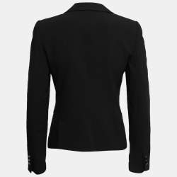 Pre Owned Giorgio Armani Black Wool Single Breasted Blazer S