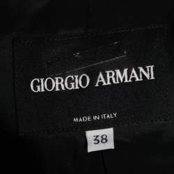 Pre Owned Giorgio Armani Black Wool Single Breasted Blazer S