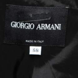Pre Owned Giorgio Armani Black Wool Single Breasted Blazer S