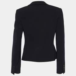 Giorgio Armani Black Crepe Button Front Blazer S