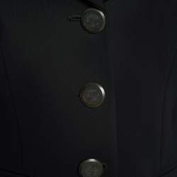 Giorgio Armani Black Crepe Button Front Blazer S