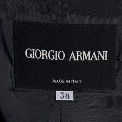 Giorgio Armani Black Crepe Button Front Blazer S