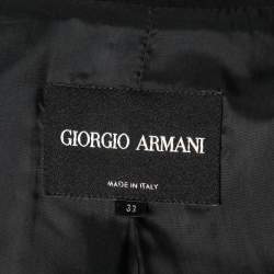 Pre Owned Giorgio Armani Black Acetate Skirt Suit S