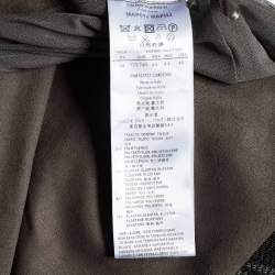 Pre Owned Giorgio Armani Brown Coated Knit Straight Fit Trousers M