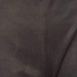 Pre Owned Giorgio Armani Brown Coated Knit Straight Fit Trousers M