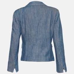 Giorgio Armani Blue Denim Button Front Jacket L