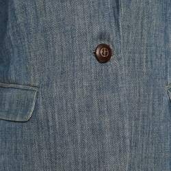 Giorgio Armani Blue Denim Button Front Jacket L