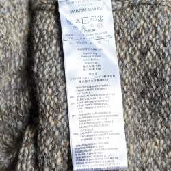 Pre Owned Giorgio Armani Beige Chunky Rib Alpaca Blend Zip Front Jacket M